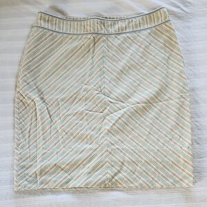 Missoni Cream and Blue Diagonal Striped Pencil Skirt
